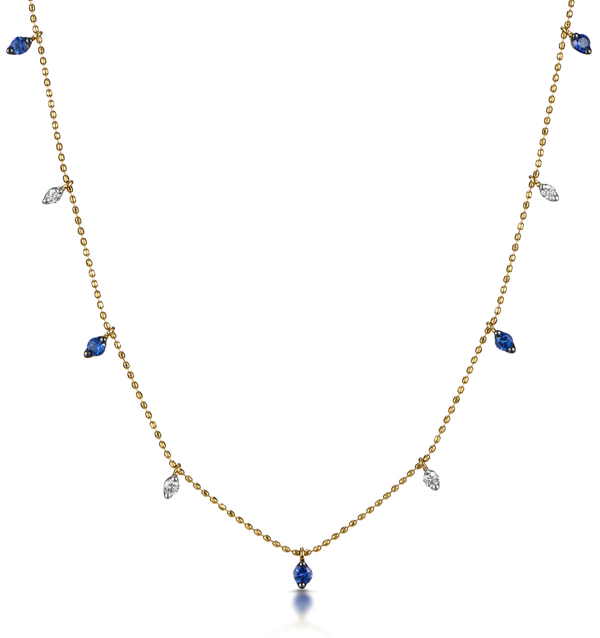 Sapphire and Diamond Necklace in 18K Gold - Vivara Collection