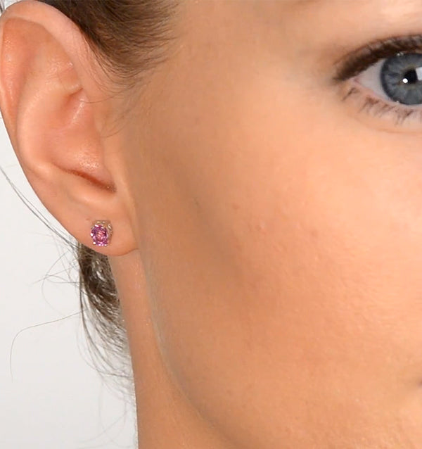 Pink Sapphire 0.45ct 9K White Gold Earrings