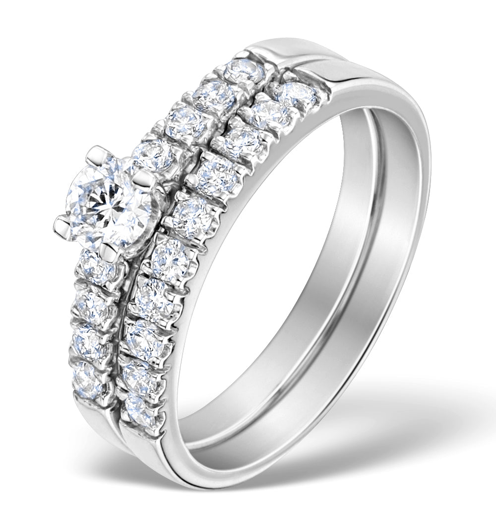 Matching Diamond Engagement and Wedding Ring 0.66ct 18K Gold
