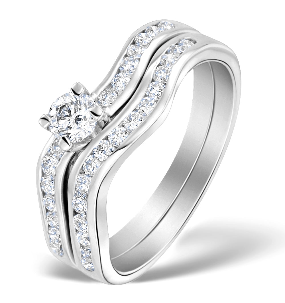 Matching Diamond Engagement and Wedding Ring 0.71ct 18K Gold