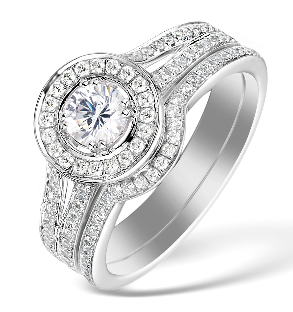 Matching Diamond Engagement and Wedding Ring 1ct SI2 18K Gold