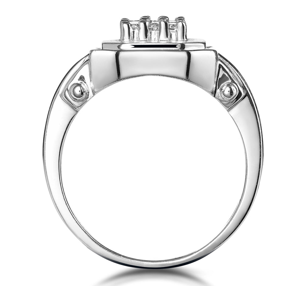 0.25ct Diamond Pave Ring in 9K White Gold - SIZE M 1/2