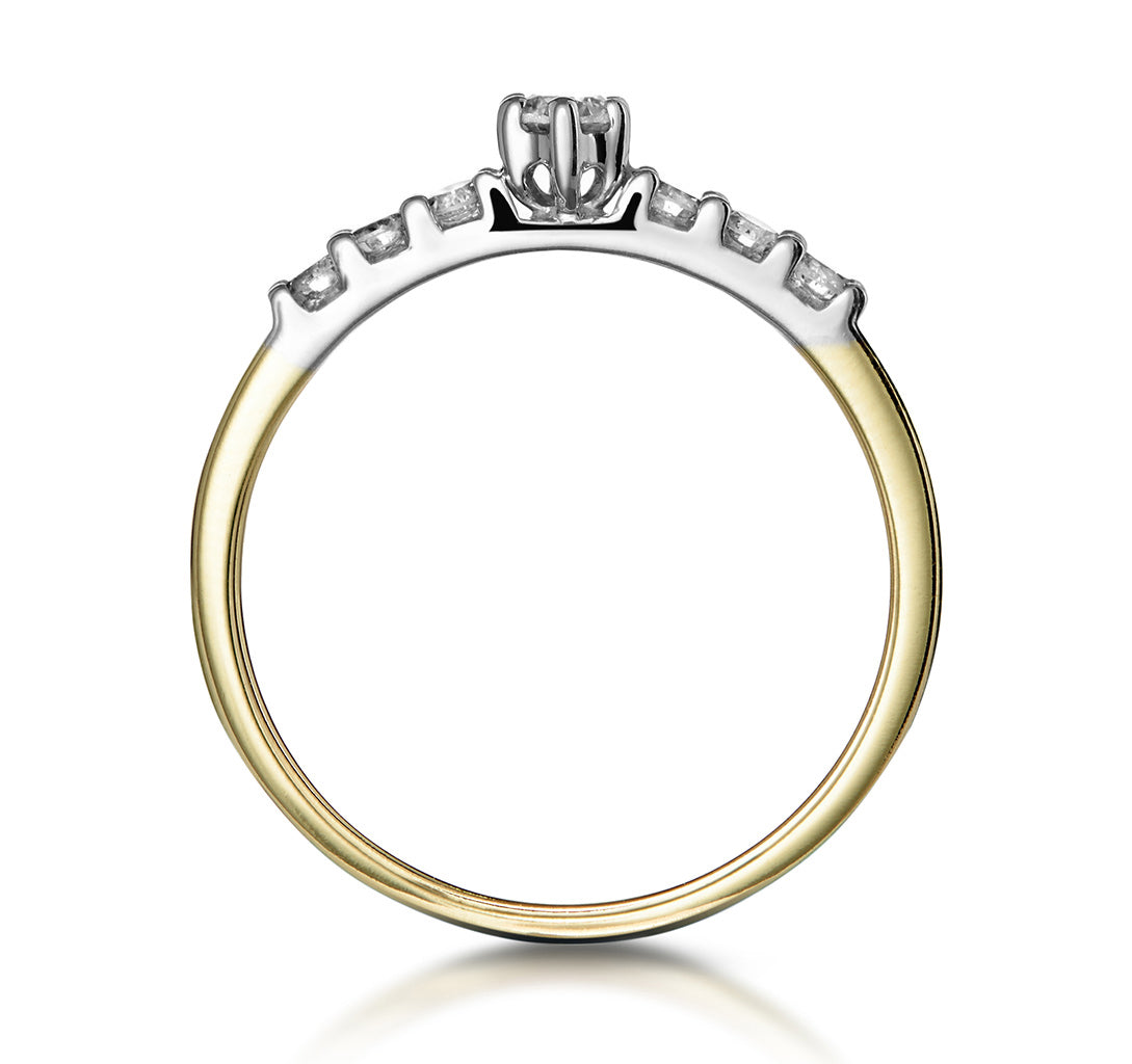 0.33ct Diamond Solitaire Ring with Shoulders in 9K Gold