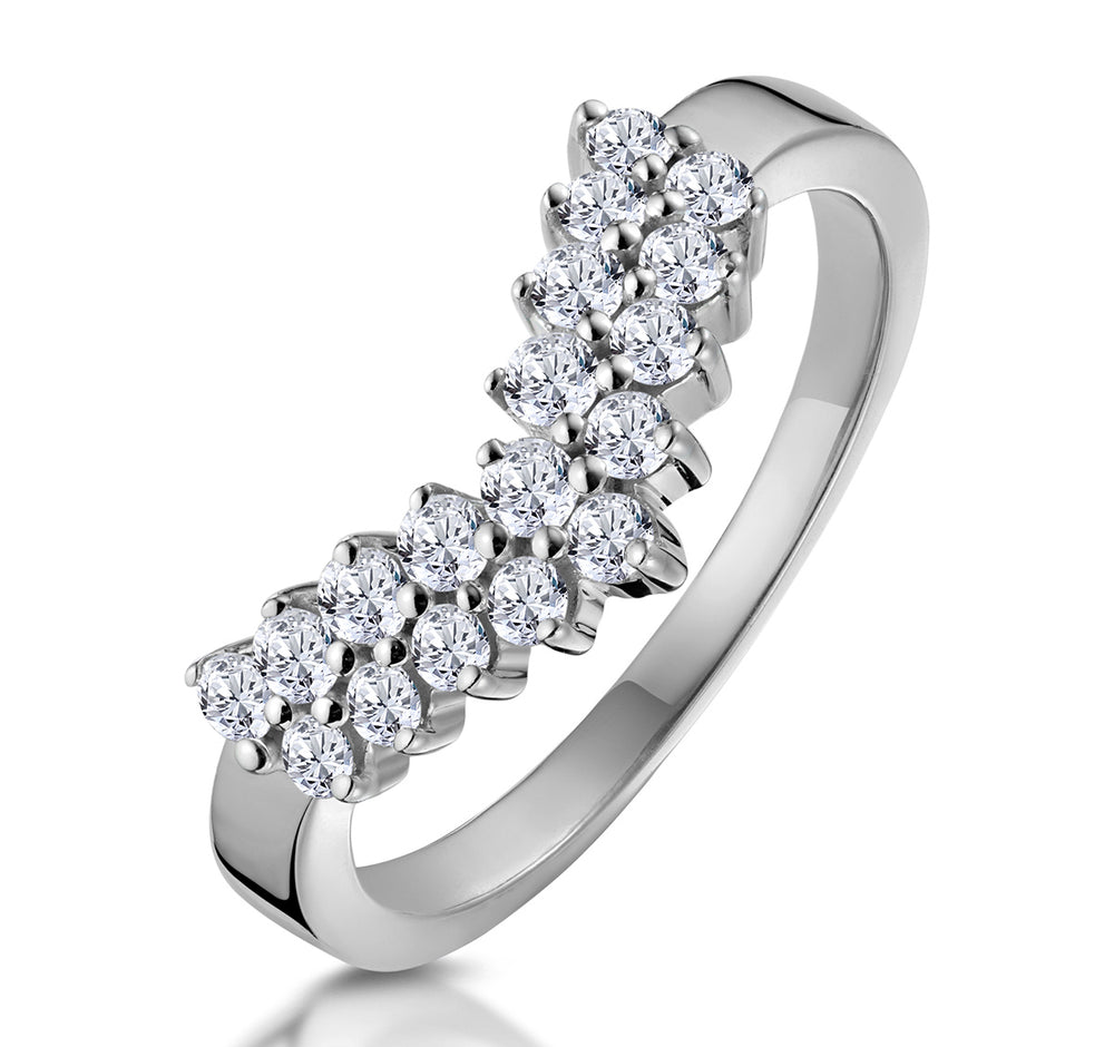 Lab Diamond Wishbone Ring 0.45ct in 9K White Gold