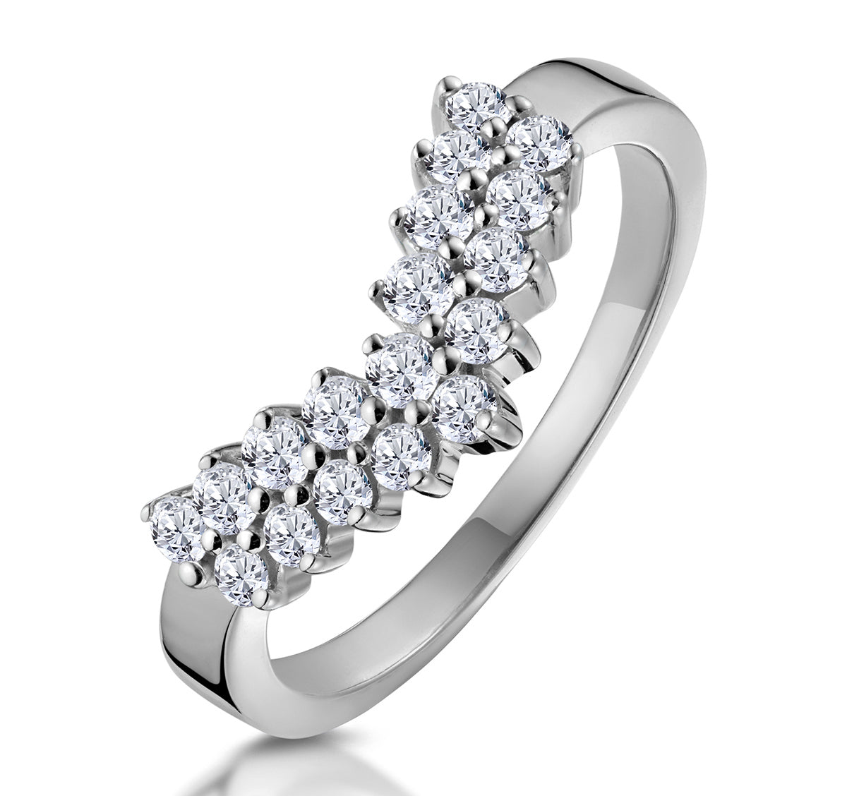 Lab Diamond Wishbone Ring 0.45ct in 9K White Gold