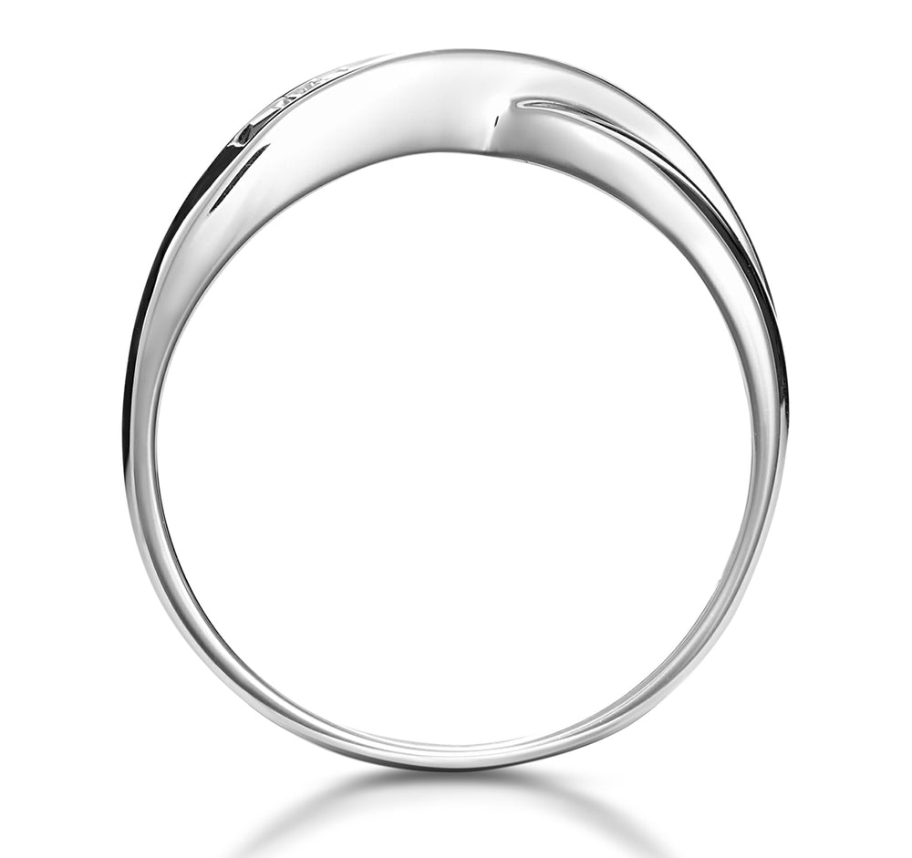 Sapphire 0.45ct And Diamond 9K White Gold Crossover Ring