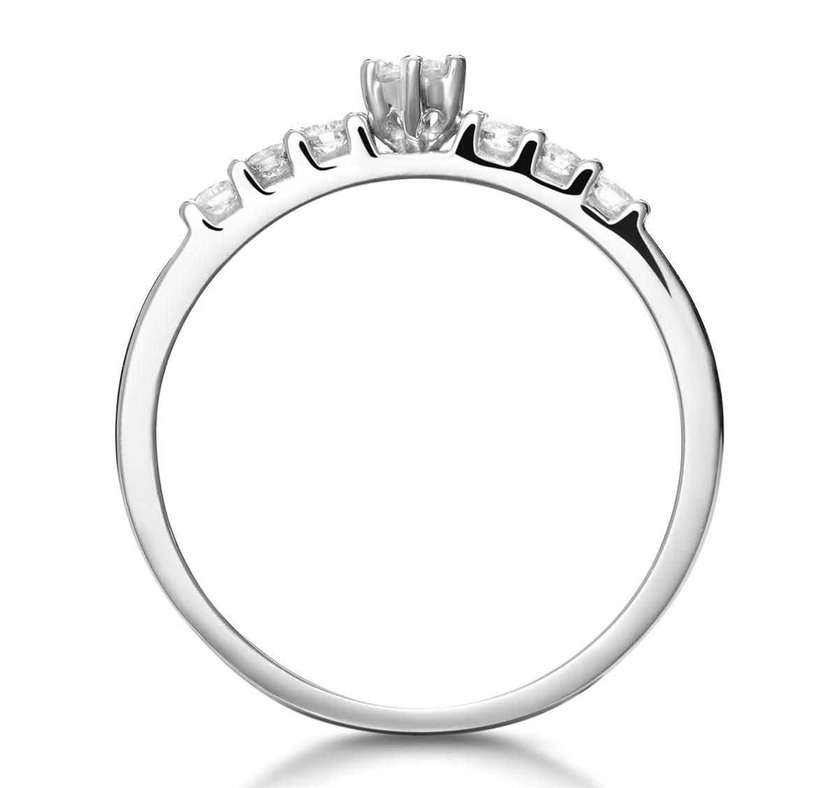 Sidestone Engagement Ring With 0.33ct of Diamonds set in 9K White Gold