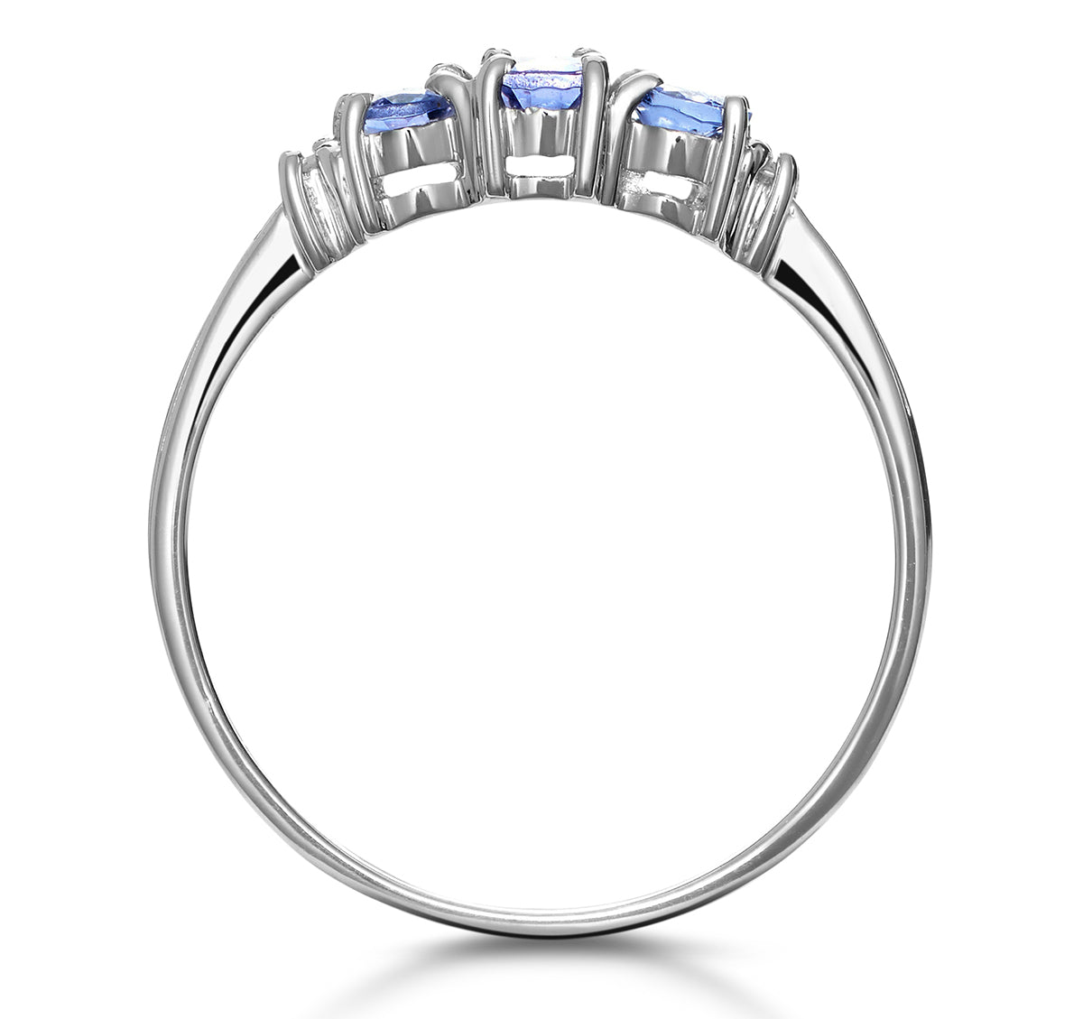 Tanzanite 0.59CT And Diamond 9K White Gold Ring