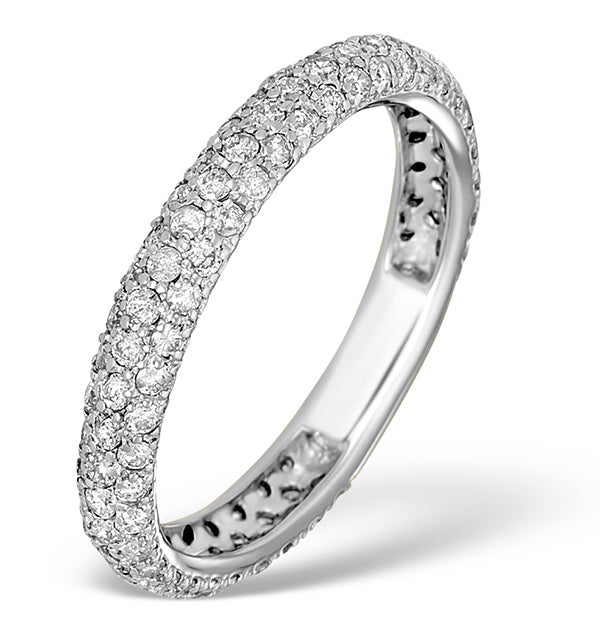 9K White Gold Diamond Full Eternity Ring 1.00ct - E5213