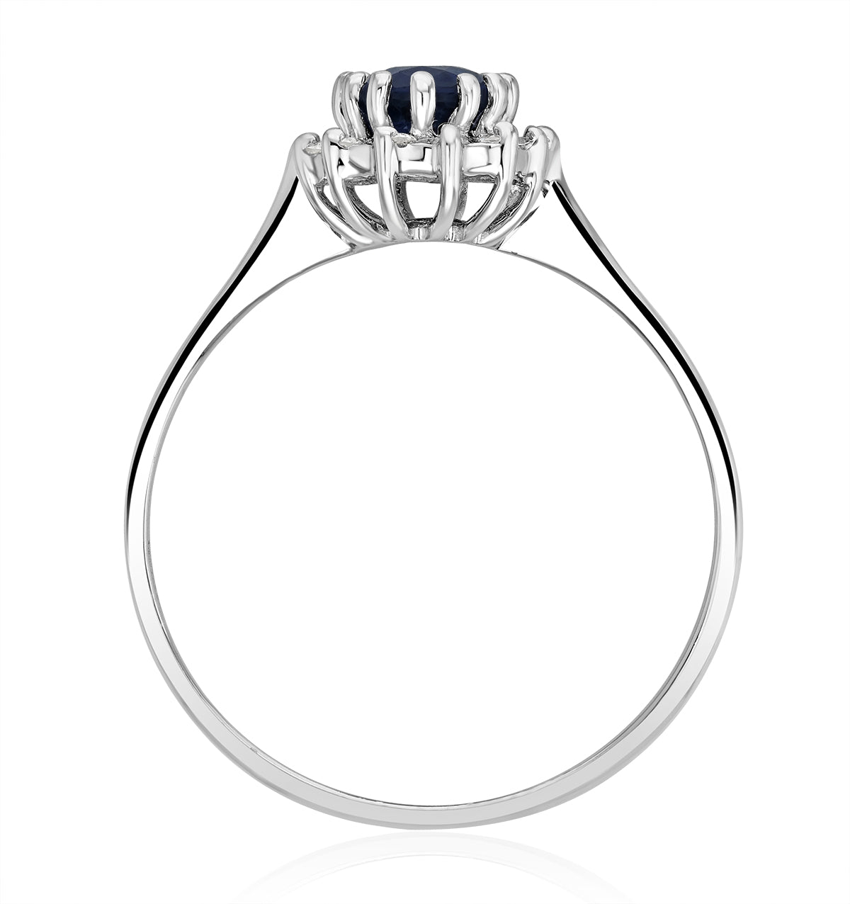 Sapphire 0.95ct And Diamond 9K White Gold Ring
