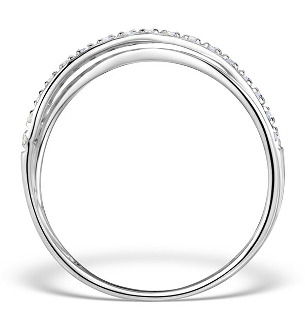 Black Diamond and Lab Diamond Crossover Ring 0.09ct in 925 Silver