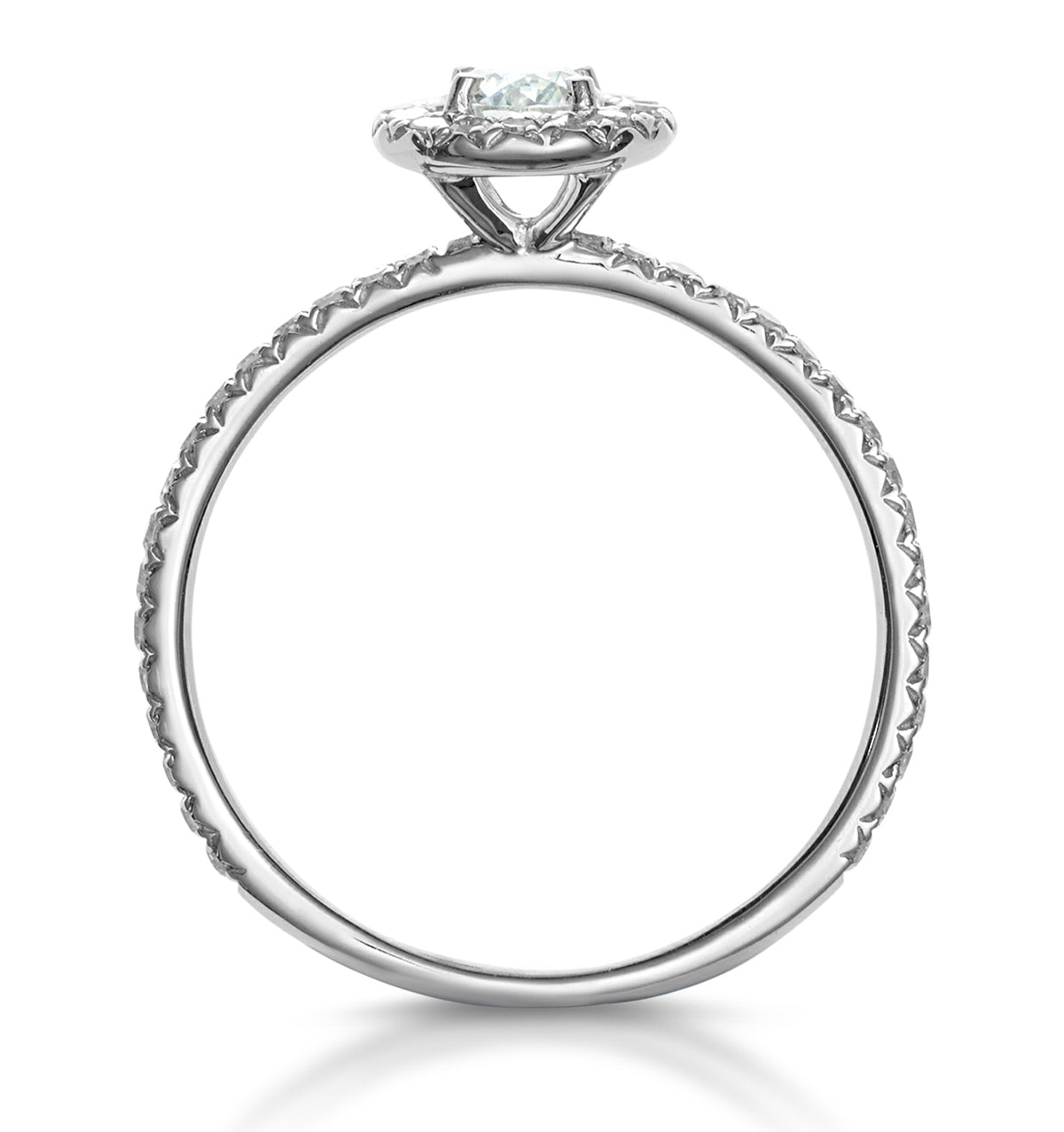 Ella Halo Lab Diamond Engagement Ring 0.55ct in 9K White Gold