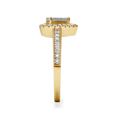 Masami Pear Shaped Pave Diamond Engagement Ring 0.15ct 9K Yellow Gold