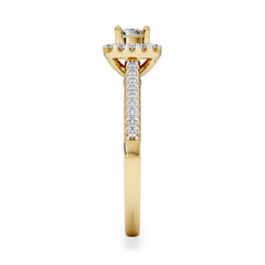 Masami Diamond Halo Engagement Ring 0.25ct Pave Set in 9K Yellow Gold