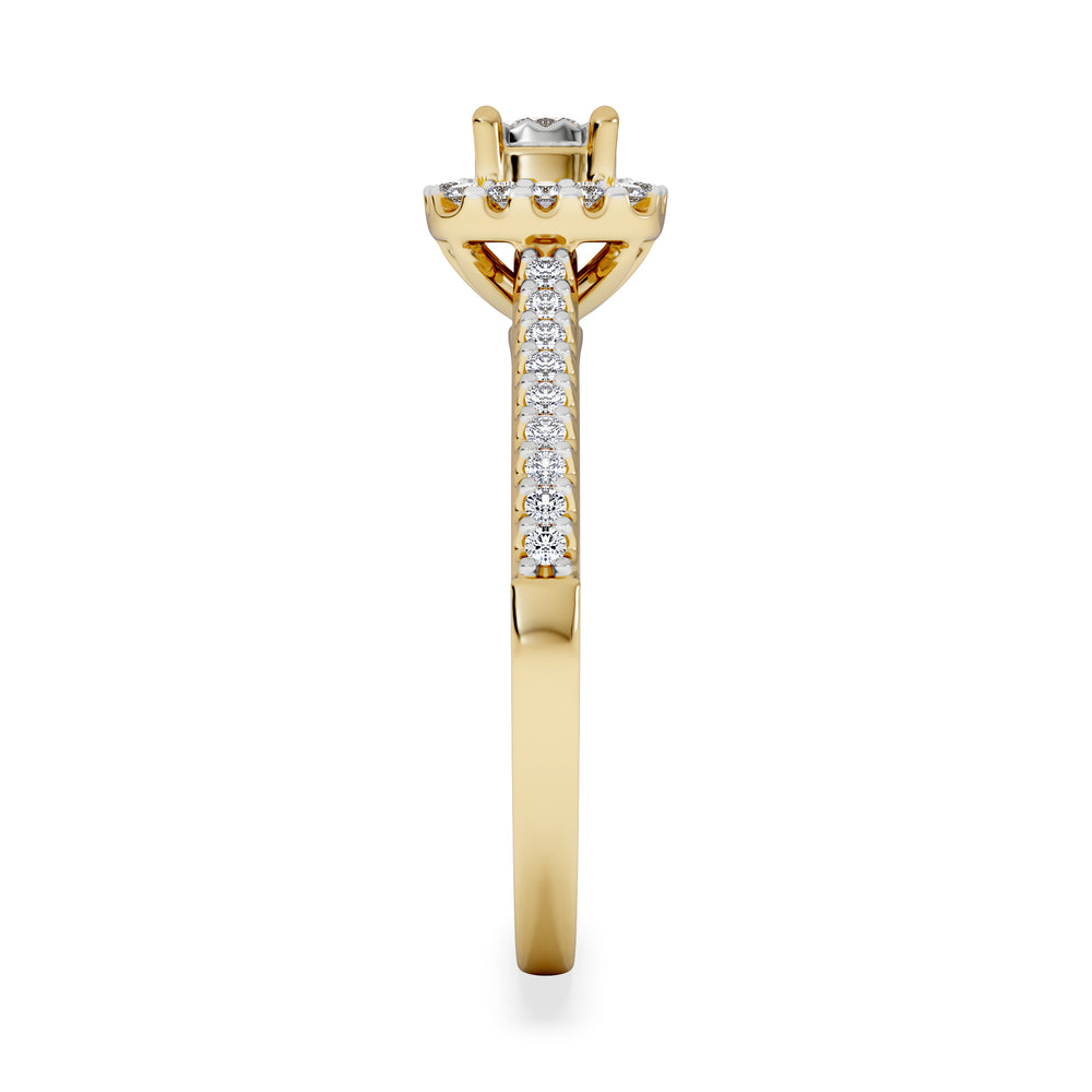 Masami Lab Diamond Halo Engagement Ring 0.25ct Pave Set in 18K Gold Vermeil