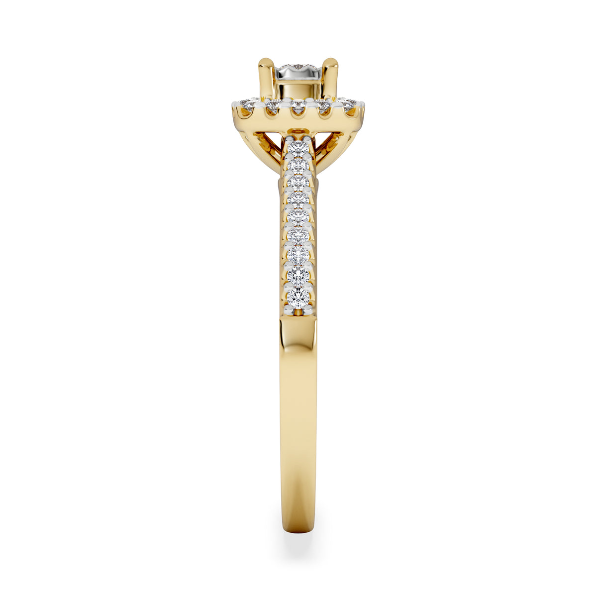 Masami Lab Diamond Halo Engagement Ring 0.25ct Pave Set in 18K Gold Vermeil