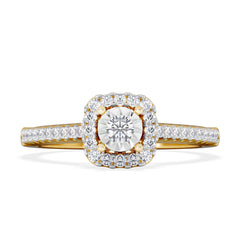 Masami Lab Diamond Halo Engagement Ring 0.25ct Pave Set in 18K Gold Vermeil