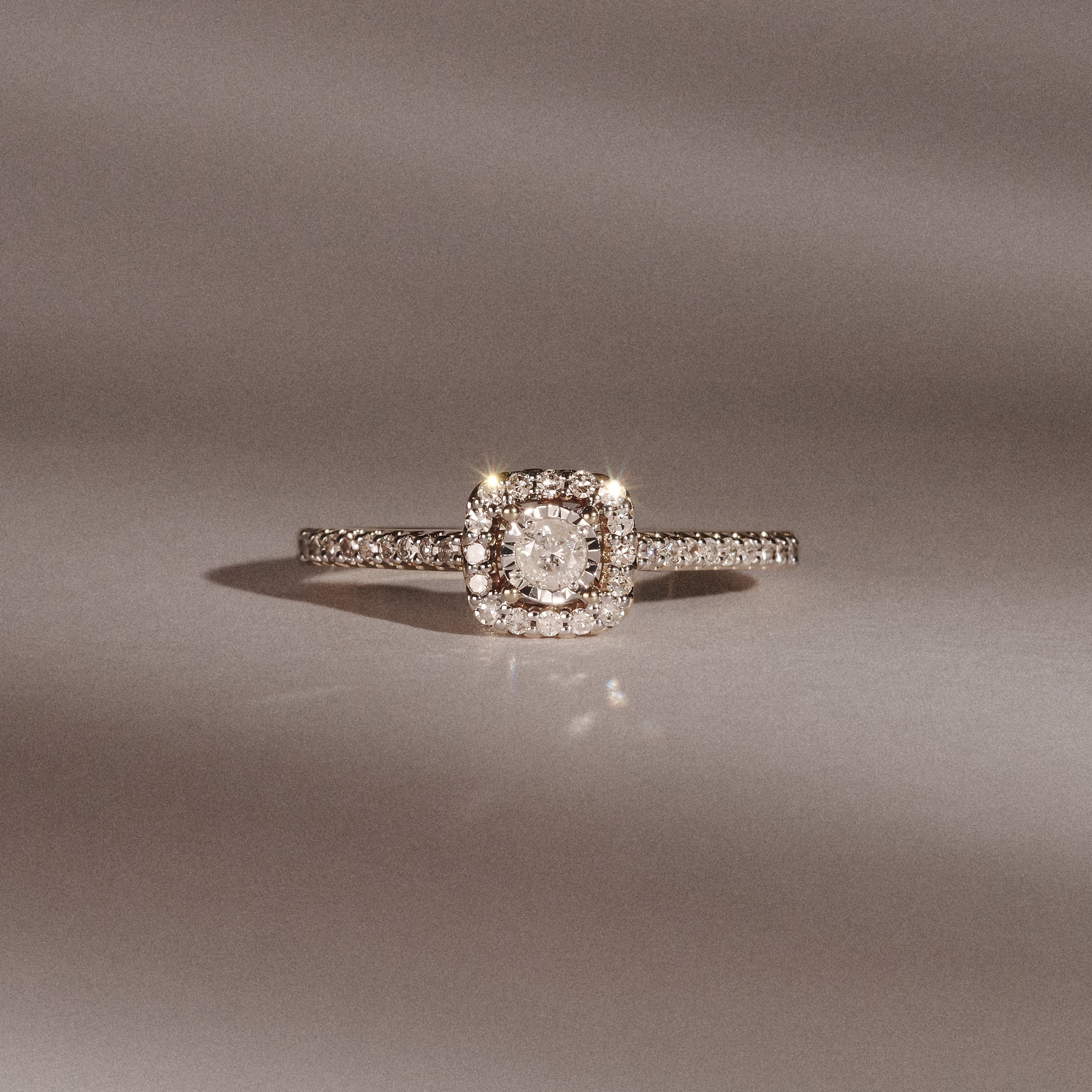 Masami Lab Diamond Halo Engagement Ring 0.25ct Pave Set in 18K Gold Vermeil