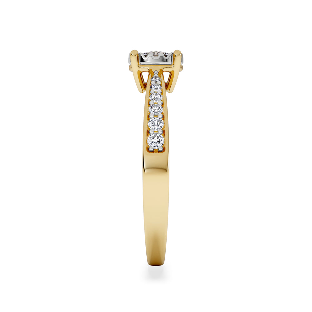 Masami Lab Diamond Engagement Ring 0.20ct Pave Set in 18K Gold Vermeil