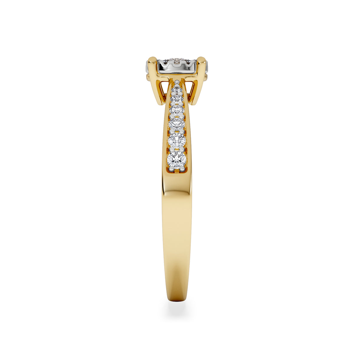 Masami Lab Diamond Engagement Ring 0.20ct Pave Set in 18K Gold Vermeil