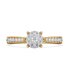 Masami Diamond Engagement Ring 0.20ct Pave Set in 9K Yellow Gold