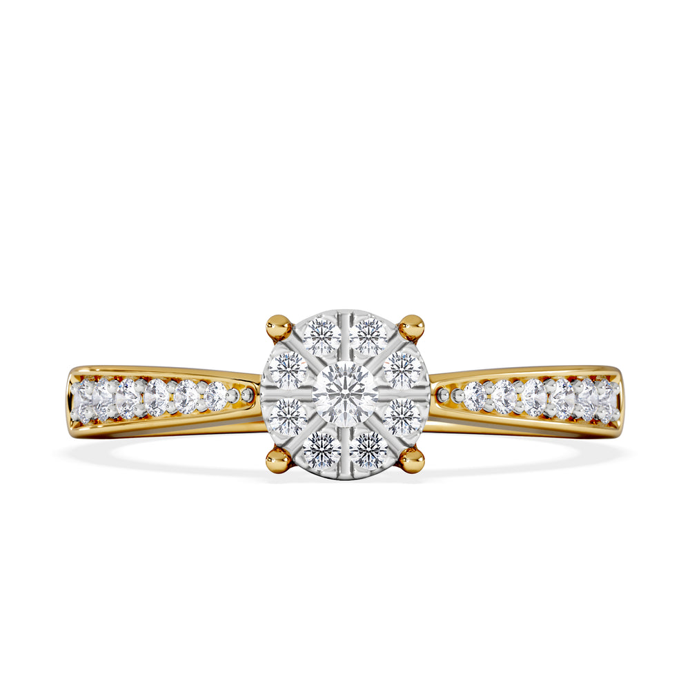 Masami Lab Diamond Engagement Ring 0.20ct Pave Set in 18K Gold Vermeil