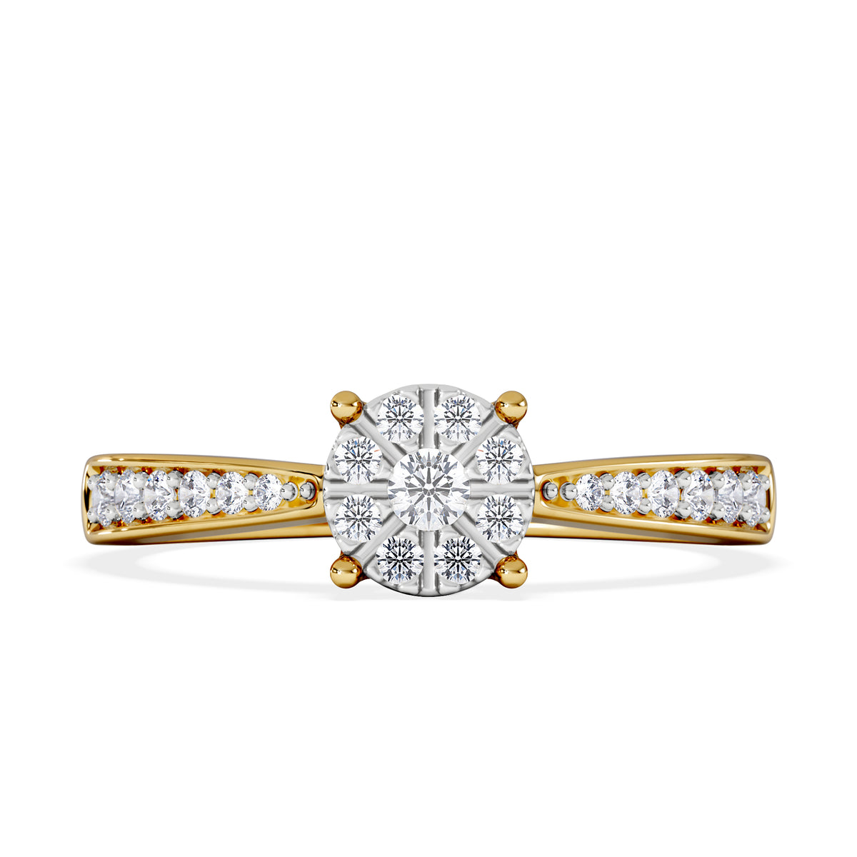 Masami Lab Diamond Engagement Ring 0.20ct Pave Set in 18K Gold Vermeil