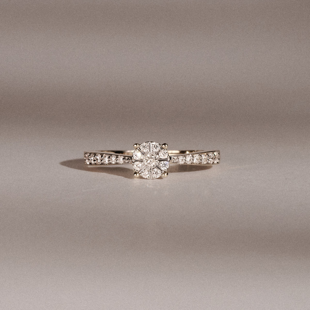 Masami Lab Diamond Engagement Ring 0.20ct Pave Set in 18K Gold Vermeil