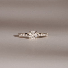 Masami Lab Diamond Engagement Ring 0.20ct Pave Set in 18K Gold Vermeil