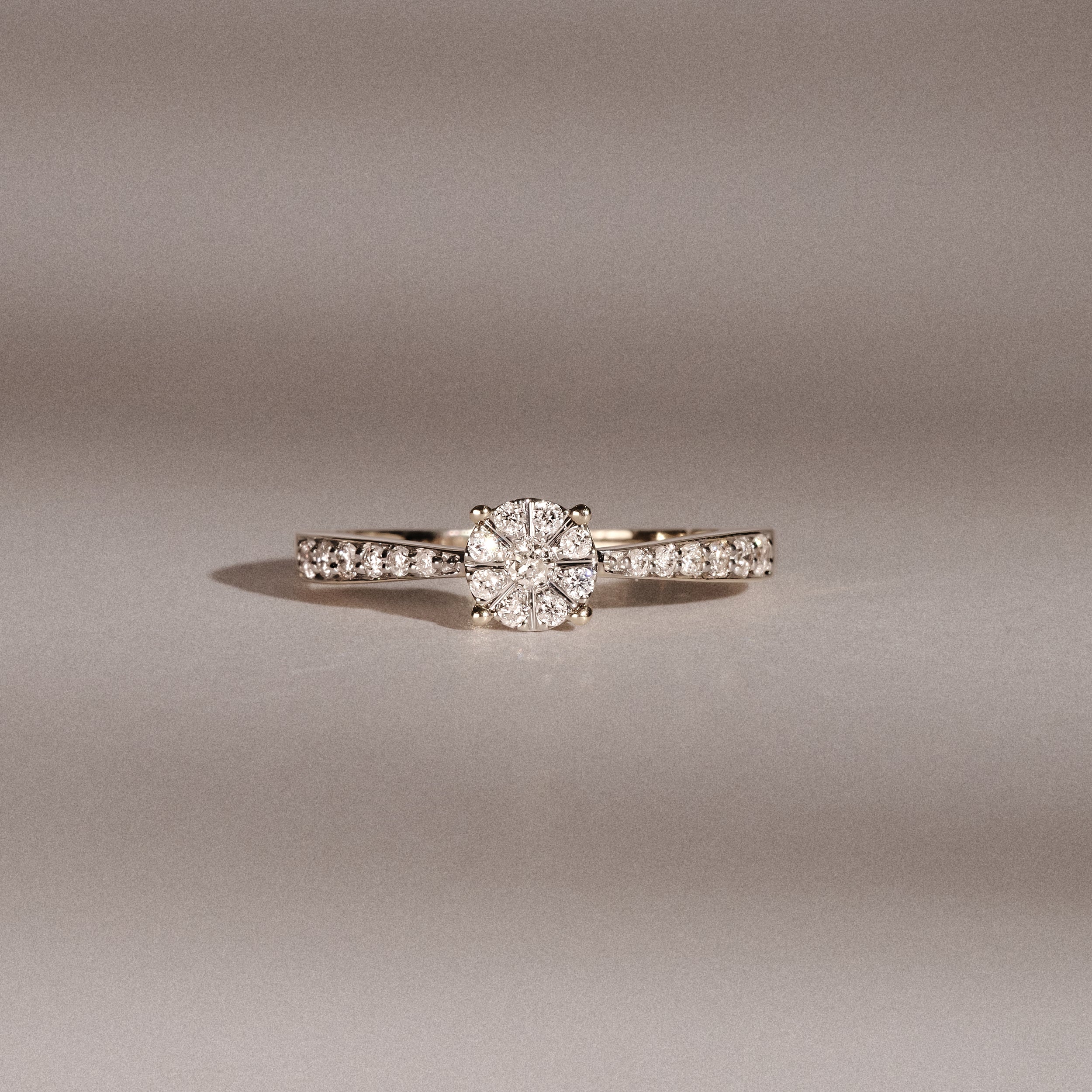 Masami Lab Diamond Engagement Ring 0.20ct Pave Set in 18K Gold Vermeil