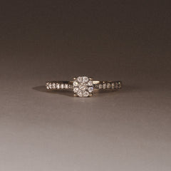 Masami Diamond Engagement Ring 0.20ct Pave Set in 9K Yellow Gold