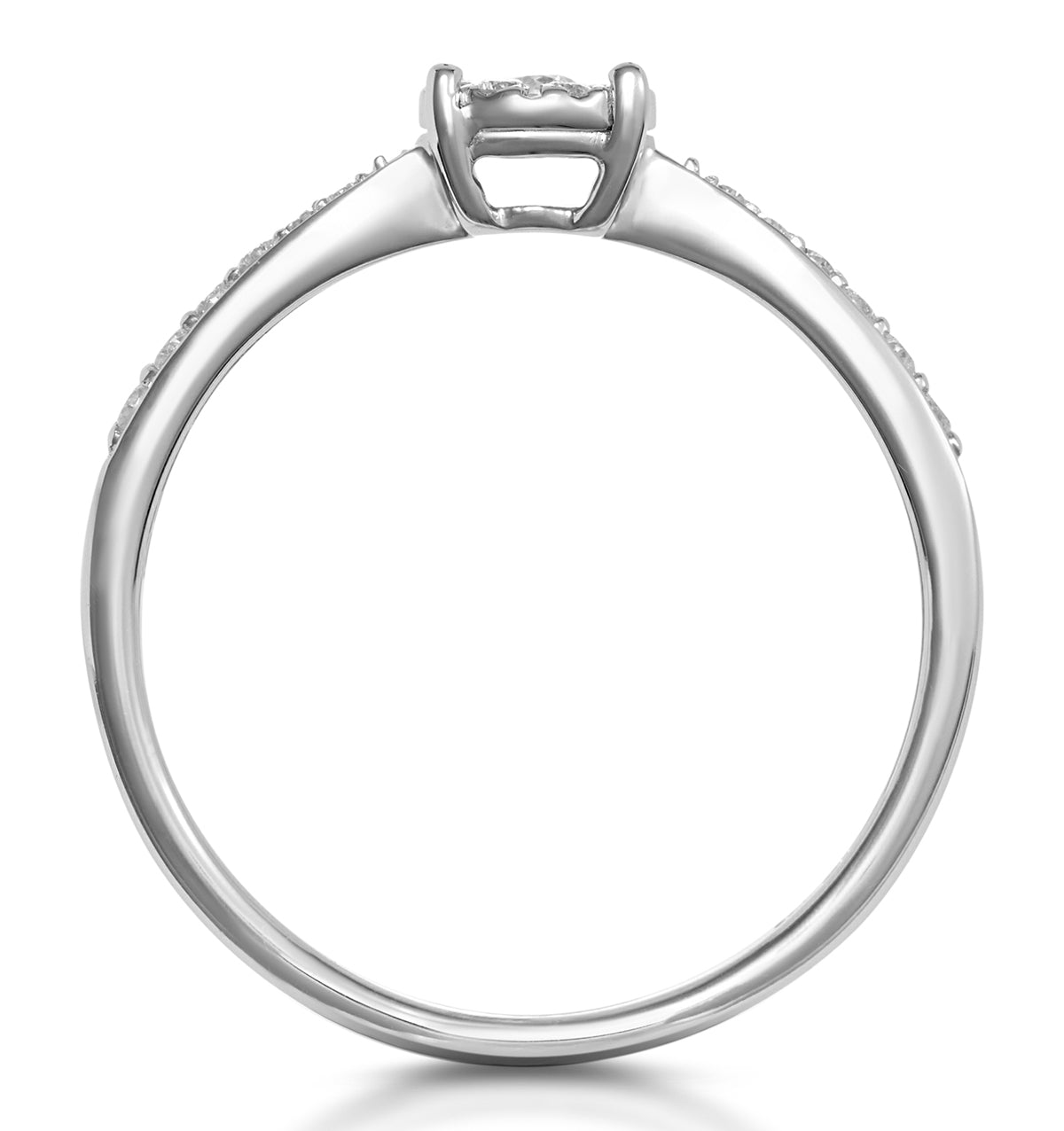 Masami Diamond Engagement Ring 0.20ct Pave Set in 9K White Gold