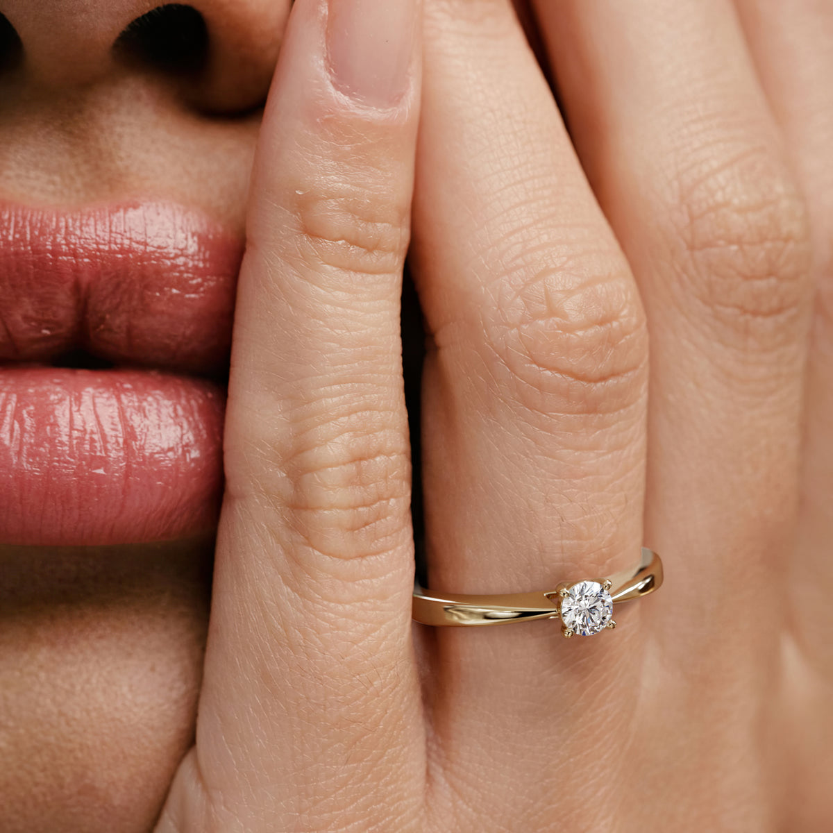 Naomi Lab Diamond Engagement Ring 0.33ct H/Si in 9K Gold