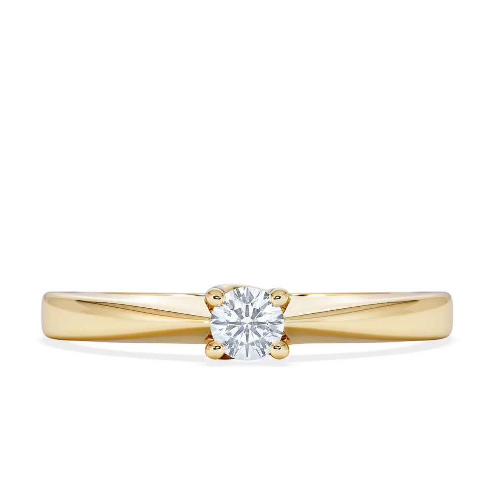 Naomi Lab Diamond Engagement Ring 0.15ct H/Si in 18K Gold Vermeil