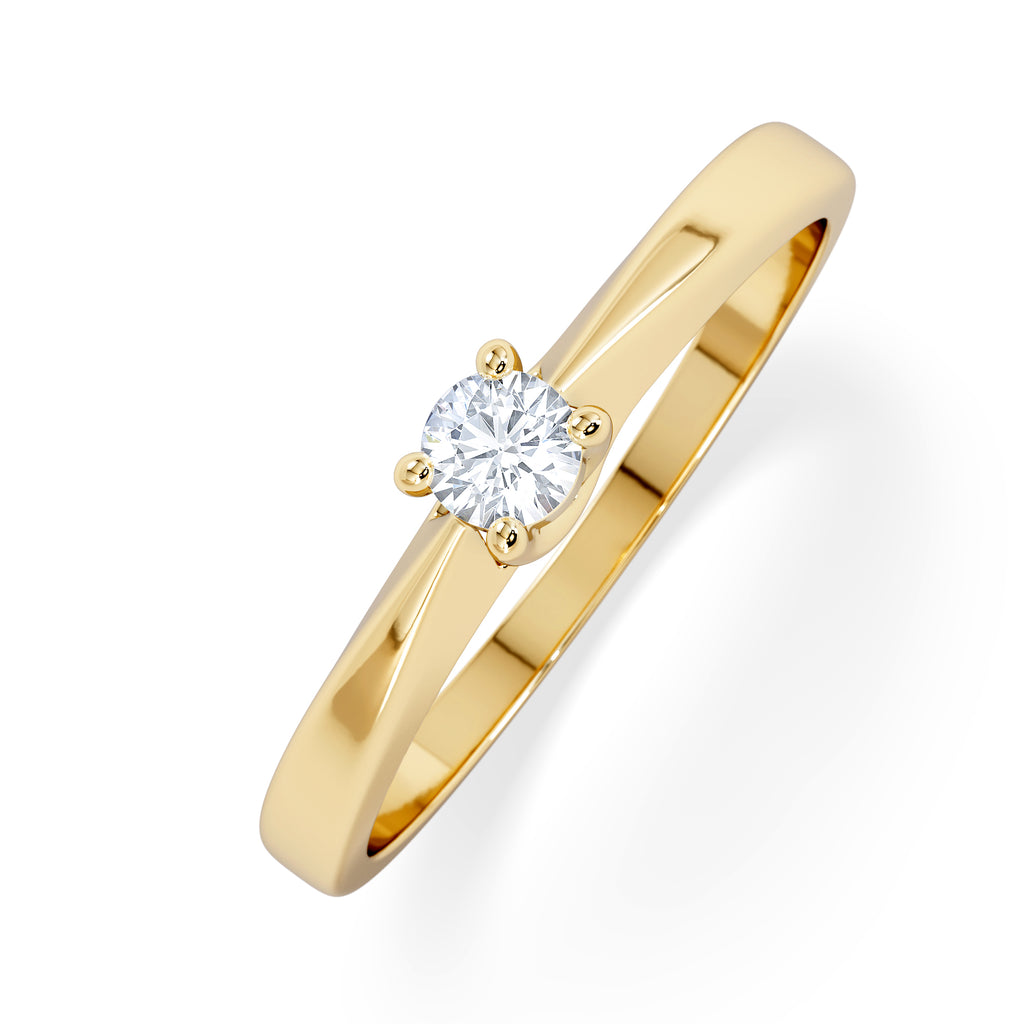 Naomi Lab Diamond Engagement Ring 0.15ct H/Si in 18K Gold Vermeil