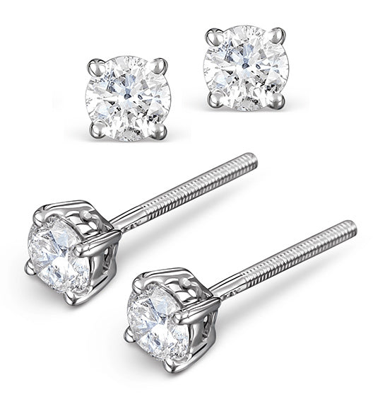 Diamond Earrings 0.50CT Studs H/SI Quality in Platinum - 4.1mm