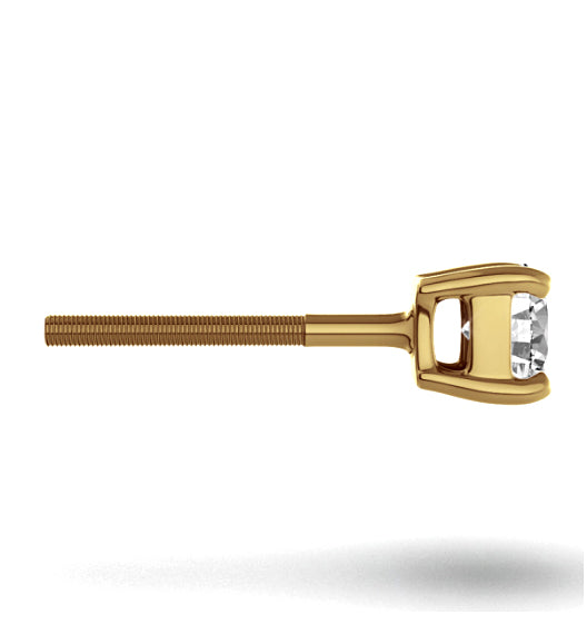 Diamond Stud Earrings 4.1mm 18K Gold - 0.50CT - Premium