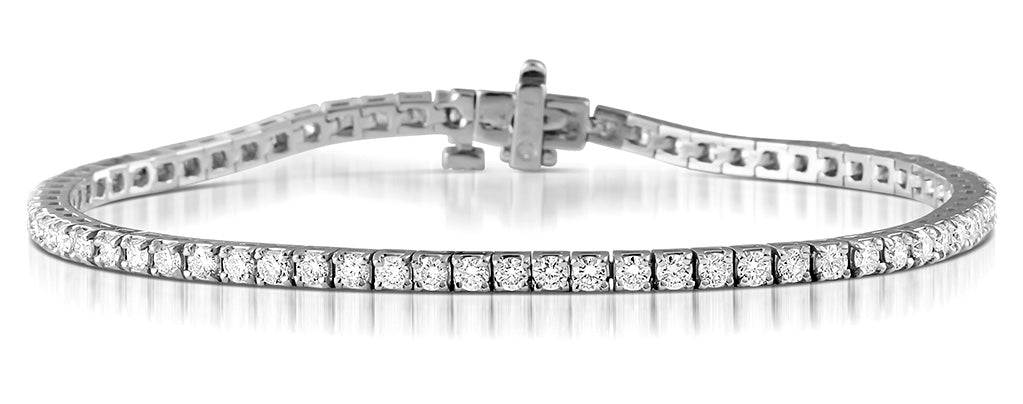 Chloe Lab Diamond Tennis Bracelet 3.F/VS Set in 9K White Gold