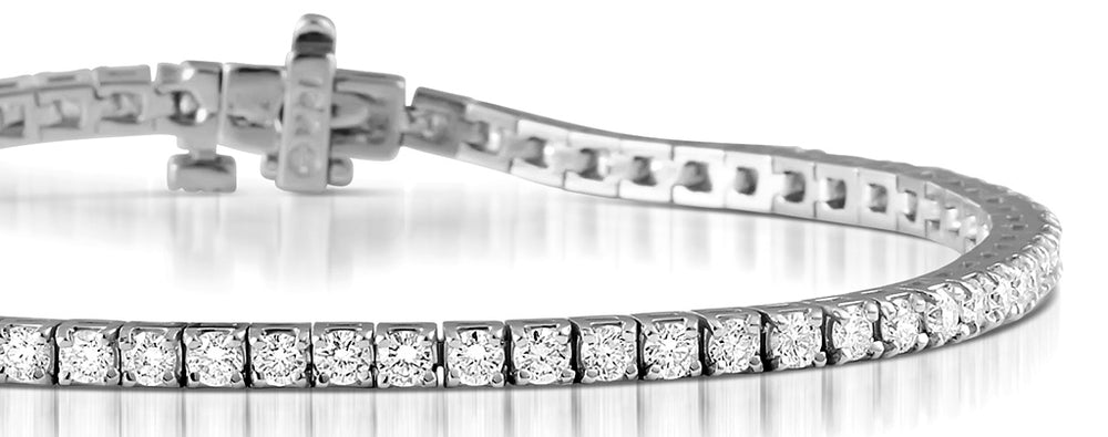 Chloe Lab Diamond Tennis Bracelet 3.F/VS Set in 9K White Gold