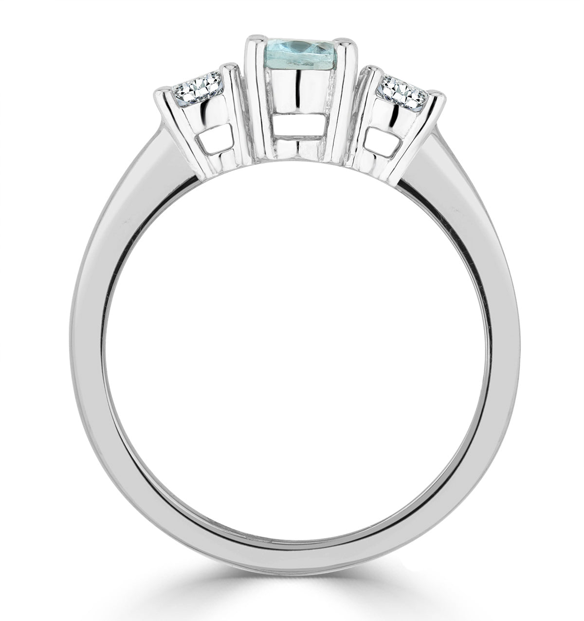 Aquamarine 0.70ct and Diamond 0.50ct Platinum Ring