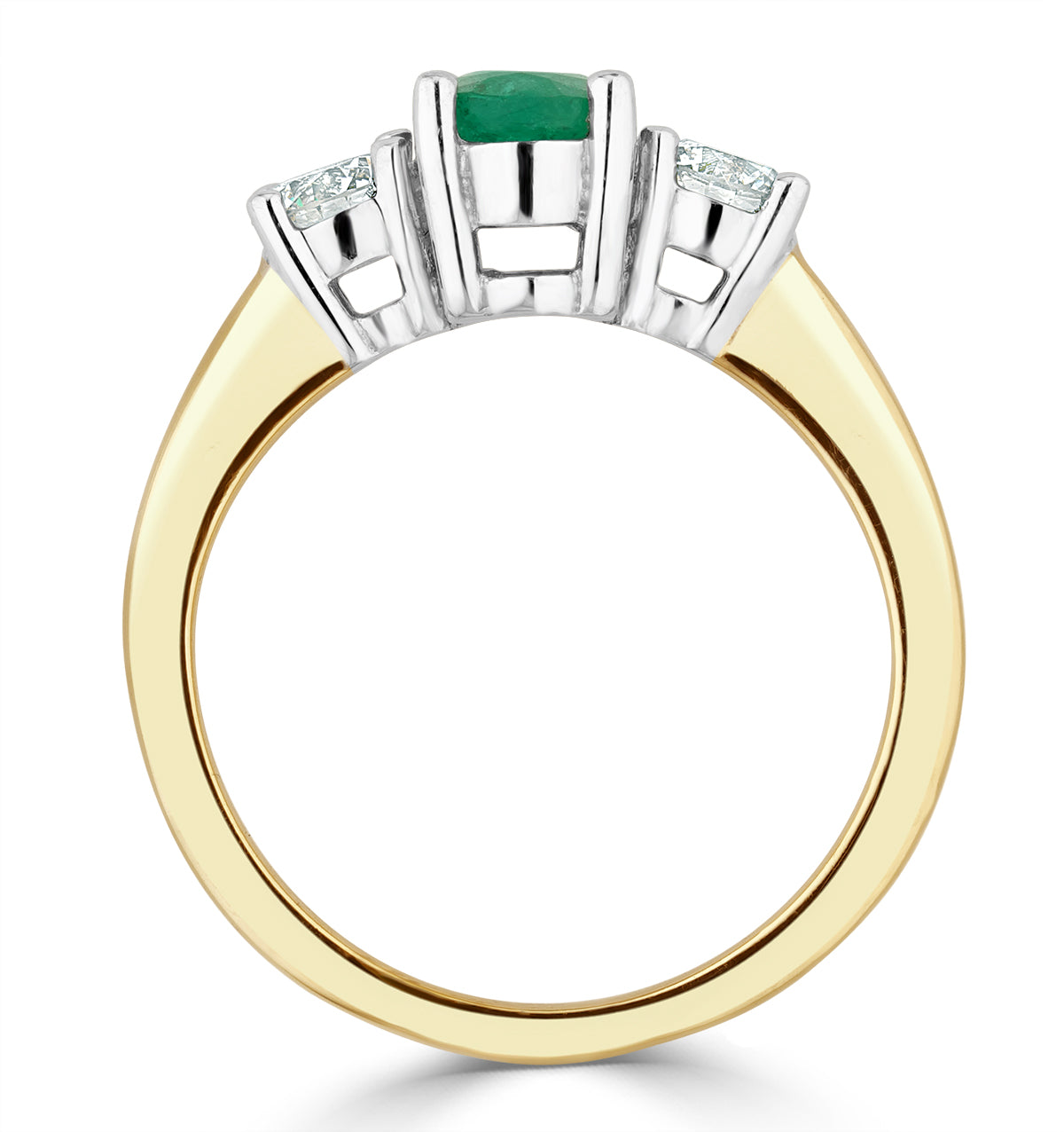 Emerald 0.70ct And Diamond 0.50ct 18K Gold Ring FET23-G