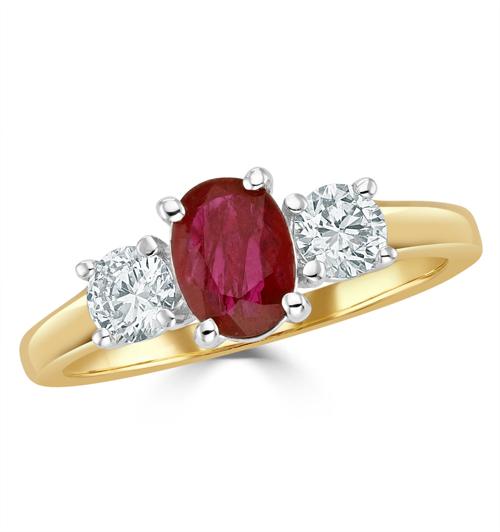 Ruby 1.15ct And Diamond 0.50ct 18K Gold Ring