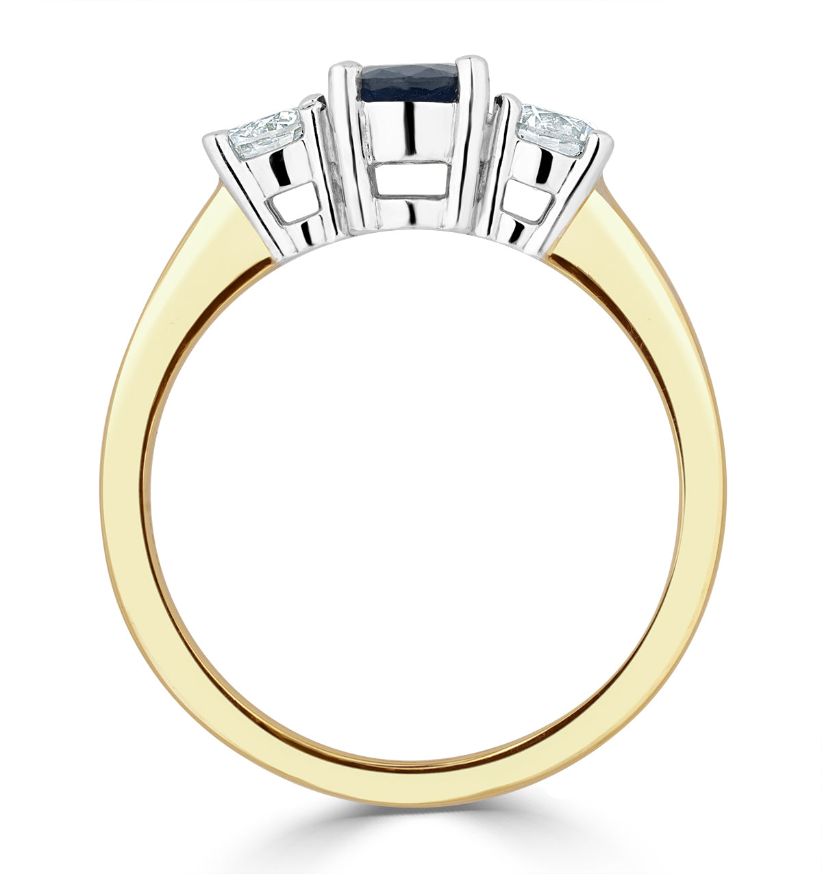 Sapphire 0.80ct And Lab Diamonds G/Vs 0.50ct 18K Gold Ring FET23-U