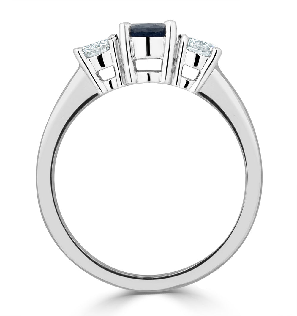 Sapphire 0.80ct And Diamond 0.50ct Platinum Ring