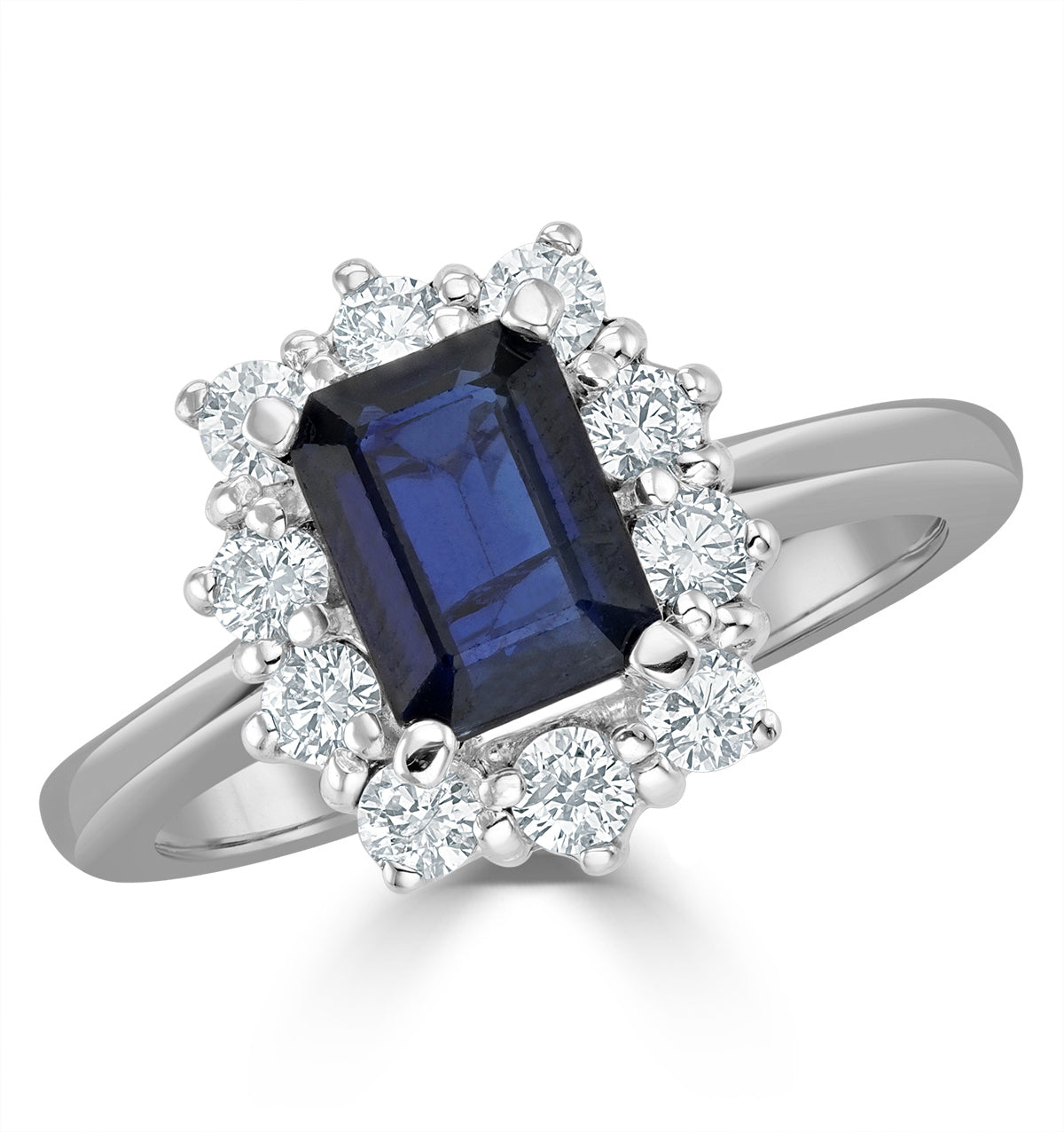 Sapphire 1.15ct And Diamond 0.50ct 18K White Gold Ring