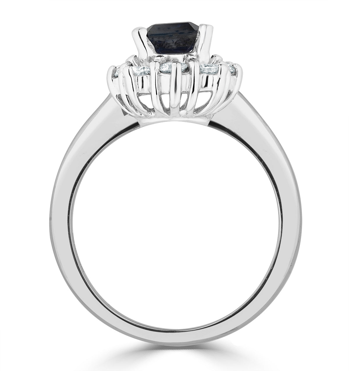 Sapphire 1.15ct And Diamond 0.50ct 18K White Gold Ring