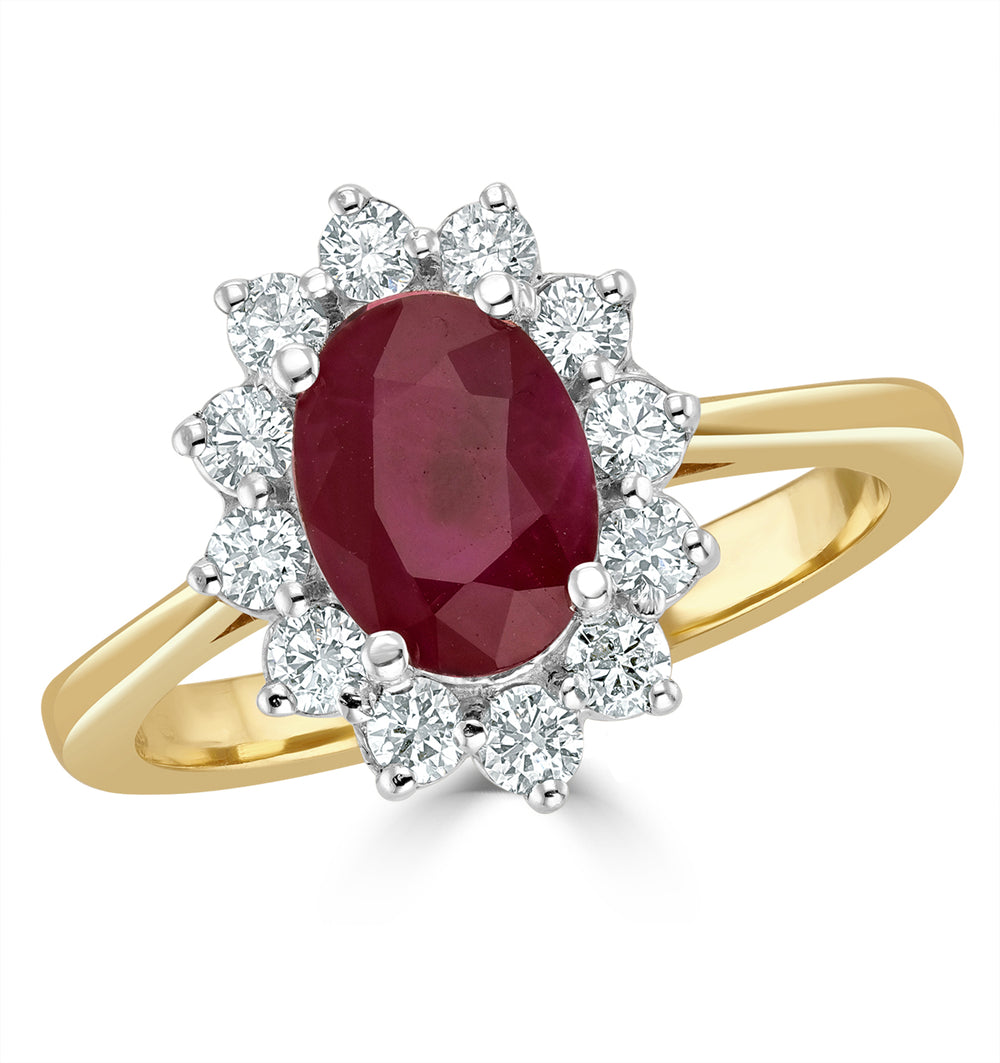 Ruby 1.35ct And Diamond 0.50ct 18K Gold Ring