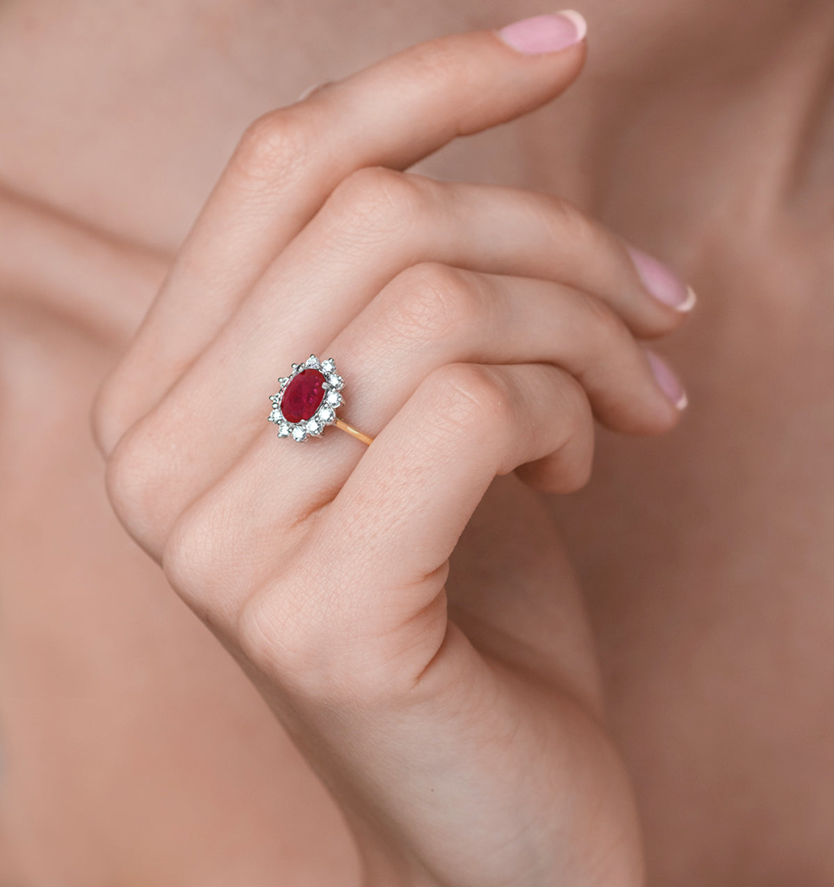 Ruby 1.35ct And Diamond 0.50ct 18K White Gold Ring