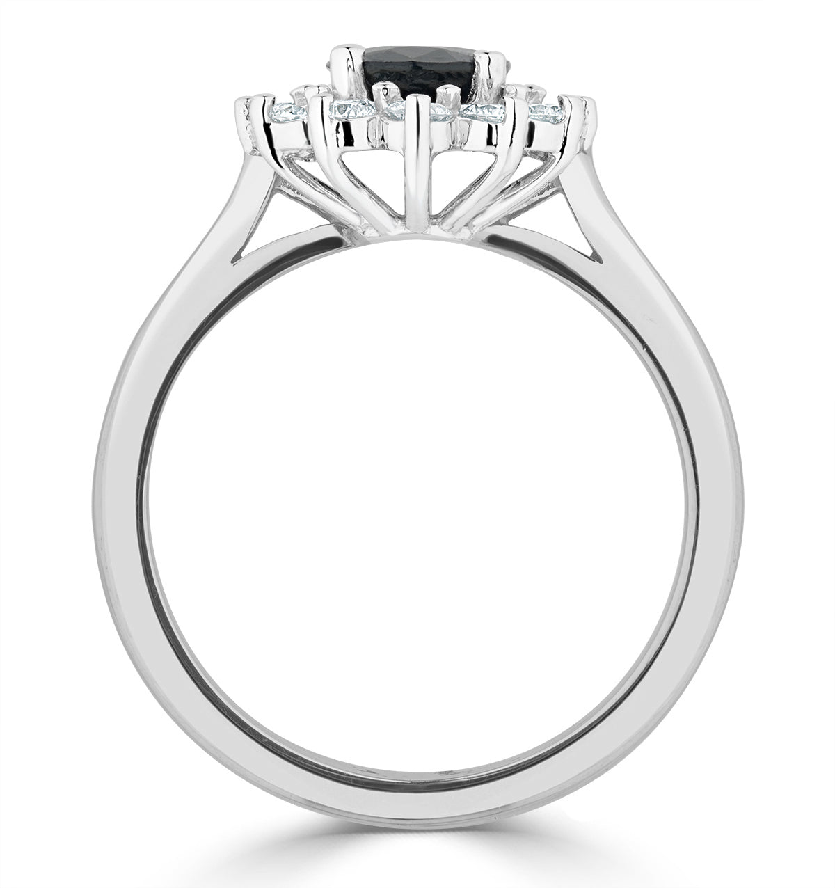 Sapphire 1.55ct And Diamond 0.50ct 18K White Gold Ring