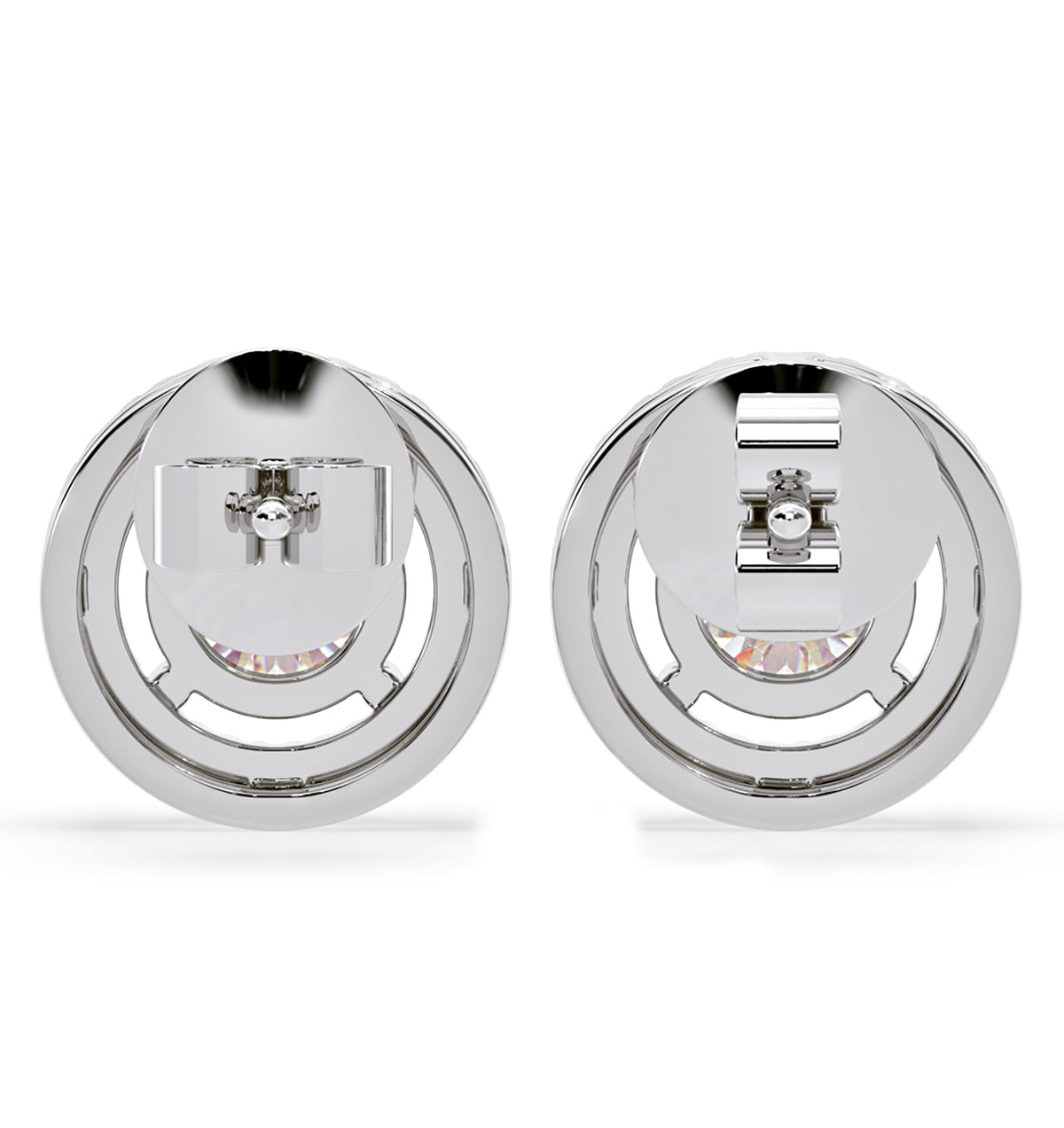 Ella Lab Diamond Halo Earrings 1.34ct in 18K White Gold F/VS1